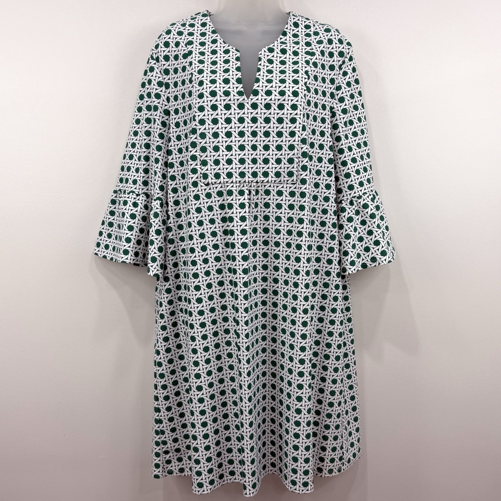 Jude Connally Kerry Dress L Geometric Resort Vacation Comfort Stretch Cruise